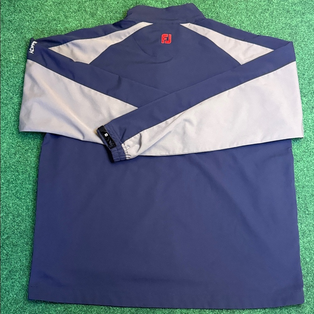 FootJoy: Long Sleeved Q-Zip Weather Resistant Windbreaker (Navy Blue / Size XL) - Picture 6 of 6